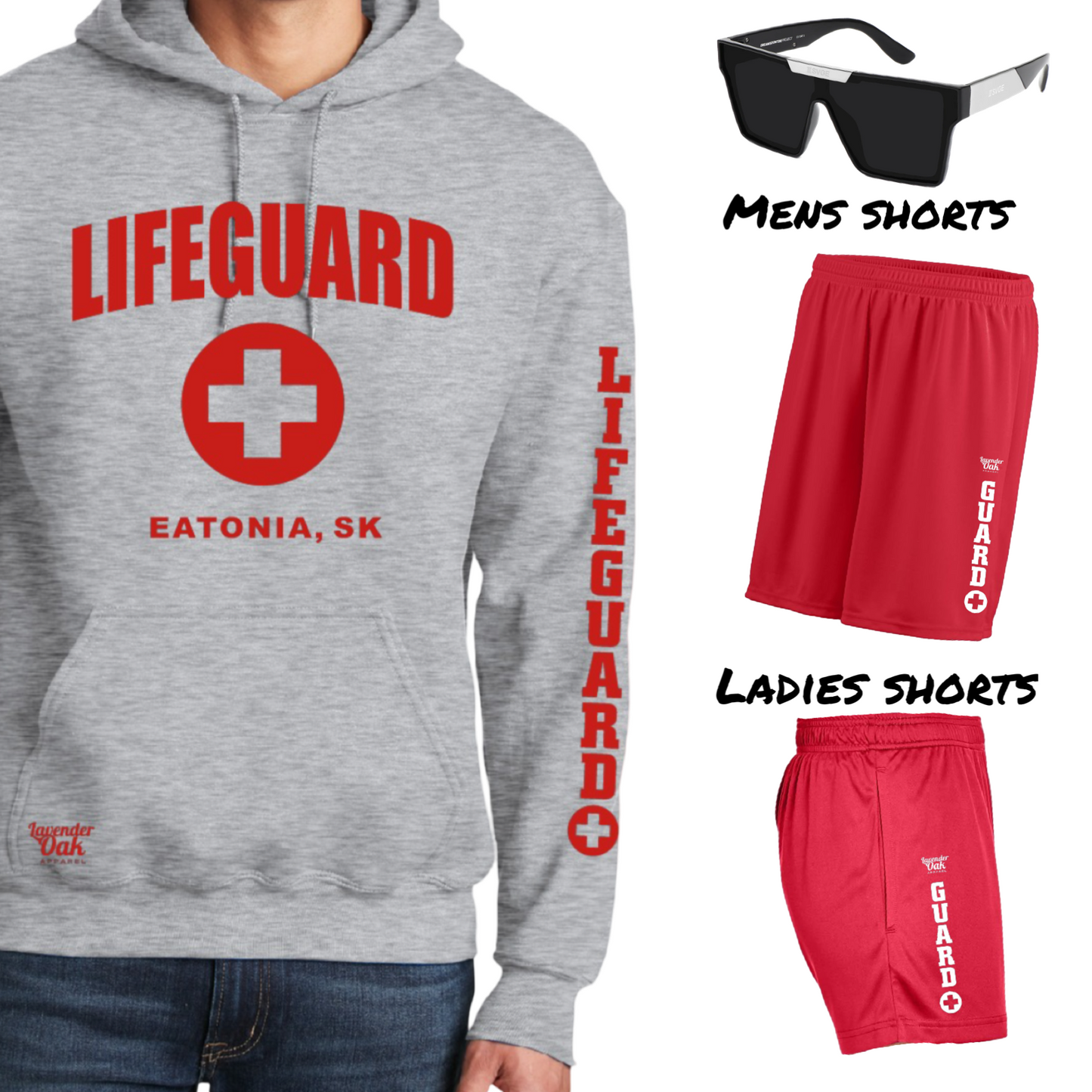 PRE ORDER Athletic Grey Lifeguard Hoodie